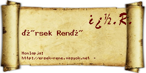 Érsek René névjegykártya